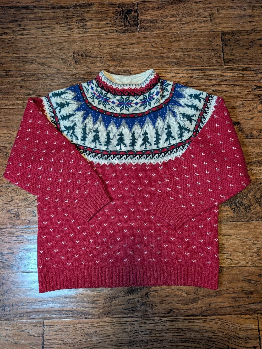 Eddie Bauer Vintage Nordic Wool Blend Knit Sweater Size Small